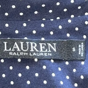 Lauren Ralph Lauren Navy Blue & White‎ Polka Dot Cotton Night Shirt Small Logo thumbnail 7