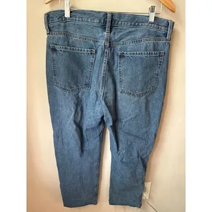 Old Navy Slouchy Straight Distressed Jeans Size 12 thumbnail 3