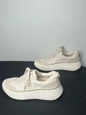 Dolce Vita Sandstone Cream Crochet Knit Platform Sneakers Size 7 thumbnail 5