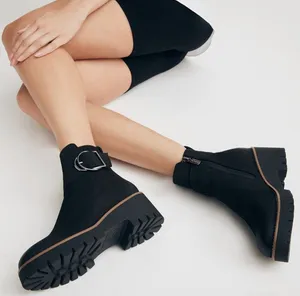 Blondo Dagger Waterproof Black Nubuck Lug Sole Ankle Boots Women’s 6.5 NWT thumbnail 1