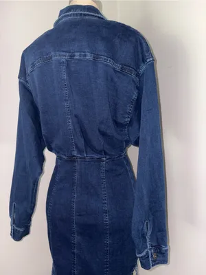 Free People Dark Wash Stretch Denim Mini Dress Size 2 thumbnail 9