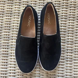 Vionic Black Suede Midi Slip On‎ Sneakers size 7.5 workwear athleisure classic thumbnail 8