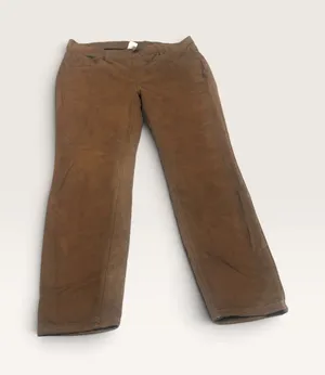 Time and Tru Women XL 16-18 Brown Faux Suede Pants Stretch Straight TT331000786 thumbnail 1
