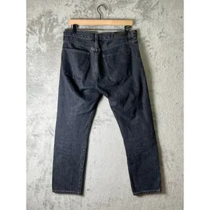 GOLDSIGN Low Slung Crop Jeans Black Relaxed Straight‎ Leg Denim Women's 26 thumbnail 3
