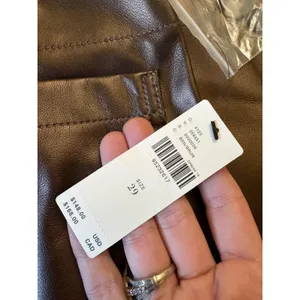 Maeve Colette NEW Brown Faux Leather High Rise Wide Leg Cropped Pants Size 29 thumbnail 5