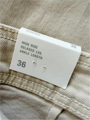 NWT Zara The Patch Pocket Wide Leg Jeans in Cream Size 6 thumbnail 10