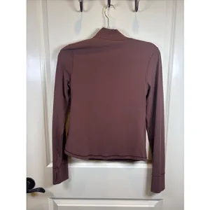 Offline By Aerie Medium Long Sleeve Shirt Active Pullover Stretch Mock Neck Plum thumbnail 4