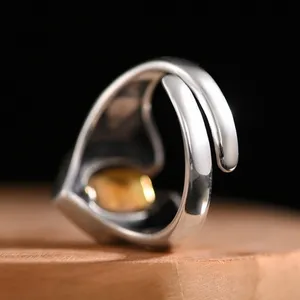 925 Silver Plated Adjustable Eye of God Ring for Men Women,Punk Hip Hop Ring thumbnail 4