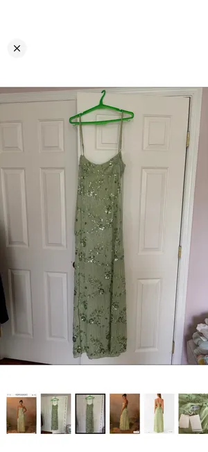 Peppermayo Celandine Beaded Green Maxi Formal Dress Women's Size 6 thumbnail 4