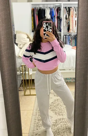 H&M pink long sleeve top thumbnail 1