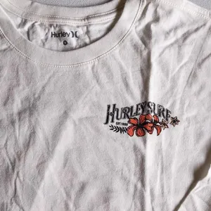 NWT Hurley white and orange surf crop tee thumbnail 3