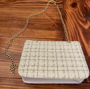 Gold & Cream tweed purse thumbnail 3