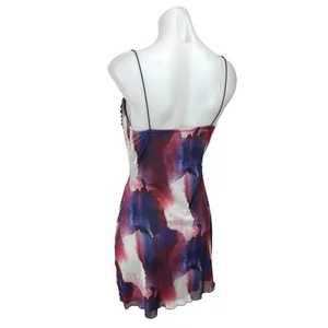 White Fox Multicolor Watercolor Print Sleeveless Cami Camisole Mini Tank Dress M thumbnail 2