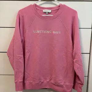 Something Navy Pink Embroidered Crewneck thumbnail 1