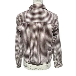 Madewell Brown Gingham Check Button Down Tie Front‎ Cotton Shirt AE769 Womens M thumbnail 10