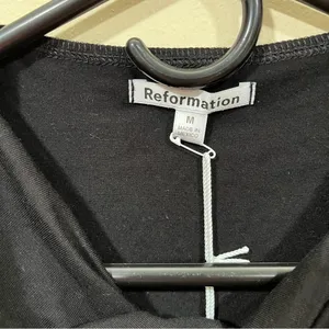 NWT Reformation black blouse top size medium Shae Knit Top thumbnail 2