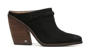 Sam‎ Edelman Size 10 Alison Western Mule in Black Suede Evereve Stacked Heel thumbnail 1