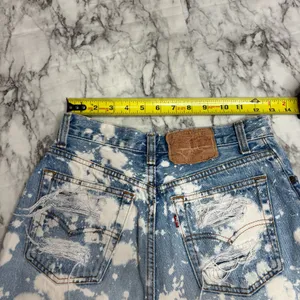 Levi’s distressed bleached high rise denim jean shorts button fly Y2K 90s small thumbnail 5