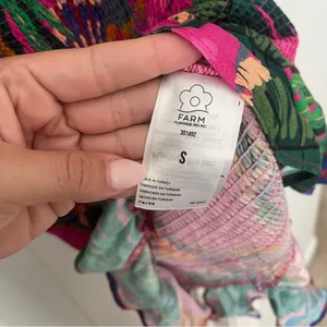Farm Rio Painted Toucans Mini Dress Smocked Pink‎ thumbnail 5