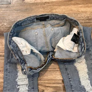 Risen Los Angeles Jeans Size 15/32 Blue Denim High Rise Distressed Jeans #247 thumbnail 10