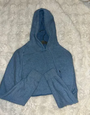 Forever 21 Cropped Hoodie Blue Sweatshirt thumbnail 1