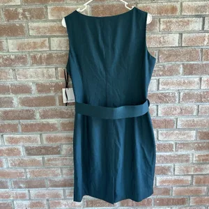 NWT Calvin Klein Belted Sheath Professional Dress Teal Blue Size 12 thumbnail 5