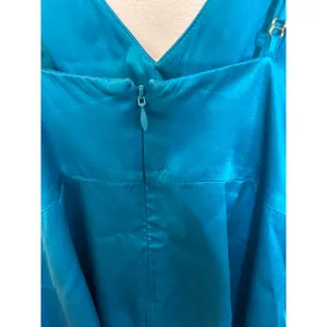 Amanda Uprichard Blue 100% Silk V-Neck Mini Dress Adjustable Straps Size S thumbnail 3