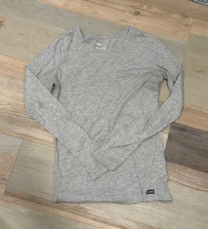 Adar Universal XS Heather Gray Long Sleeve Underscrub Tee Polyester Cotton thumbnail 1