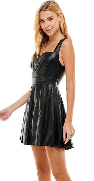 The Clothing Exchange Company Faux Leather Pleated Dress | Black | S | CD02269 | Sample Sale thumbnail 3