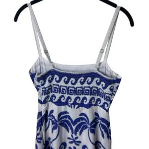 NEW Beach‎ Riot Rianne Printed Maxi Dress Blue White Tropical Resort Travel XS thumbnail 9