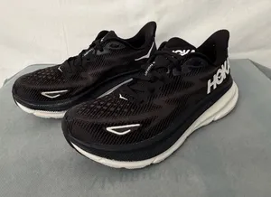 HOKA Clifton 9 Womens 8.5 Black Excellent Used (B258) thumbnail 1