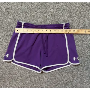 Under Armour Womens Purple Running Shorts White Trim Drawstring Size Small thumbnail 6