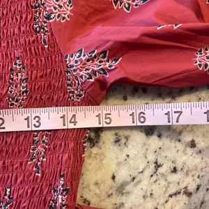 Sonmer Camila Dress Womens Small Burgundy Boho Smocked Eyelet Lace Maxi Floral thumbnail 12