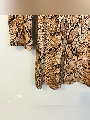 Reformation Smith Mamba Bodycon Snake Skin Animal Print Brown Mini Dress M thumbnail 11