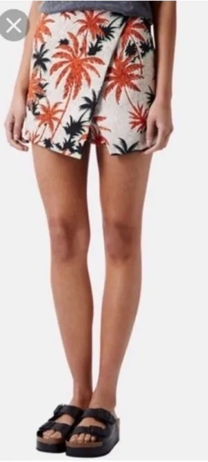 TopShop Tropical Print Palm Tree Mini‎ Skirt Skort Shorts Resort Wear Size 6 thumbnail 1