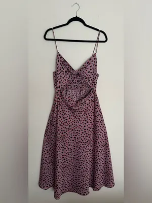 Vici Pink & Black Leopard Print Cutout Knot Maxi Dress Size L thumbnail 4