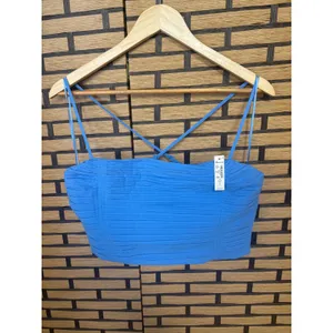 Madewell Blue Poplin Crop Tube Top Size‎ 8 thumbnail 2