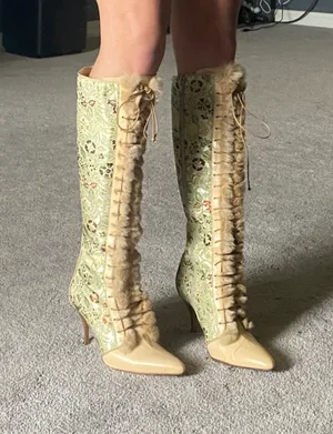 Cole Haan Leather Tapestry Boots thumbnail 4