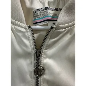 Vintage Abercrombie and Fitch Cream Satin Bomber Jacket Rare Grail Size M thumbnail 3