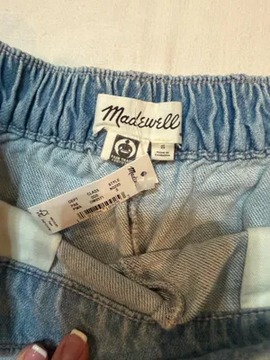 NWT Madewell Light Wash Denim Pull-On Shorts Size Small 100% Cotton thumbnail 2