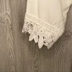 Blair and Emily white lace trim robe linguire white sleepwear thumbnail 3