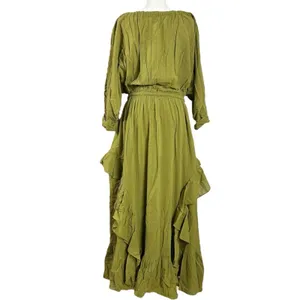 Free People Bohemian Witchy Ethereal Maxi Dress Green Moss Size Small NWT thumbnail 6