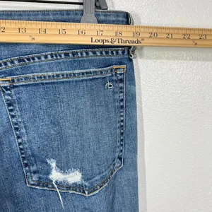 Rag & Bone Dre Low-Rise Boyfriend Marie Womens 32 Denim Blue Distressed‎ Raw Hem thumbnail 9