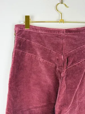 Prairie Underground Yr Arrow Pants Burgundy Wine Corduroy Wide Leg Size Small thumbnail 9