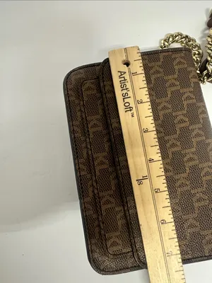 Karl Lagerfeld Connie Brown Monogram Crossbody with Gold Chain thumbnail 4
