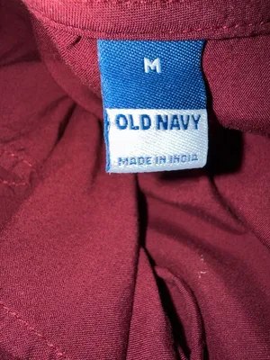 Old Navy Waist-Defined‎ Ruffle-Trim Mini Dress Burgundy Rayon Burgundy thumbnail 2