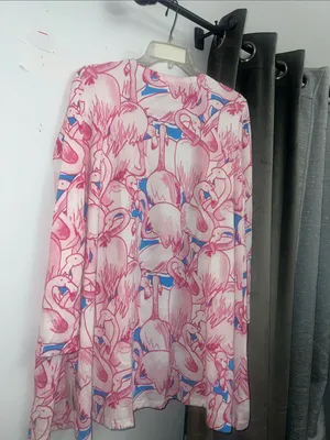 New Lularoe Pink Blue Flamingo Print Open Front Cardigan Medium thumbnail 6