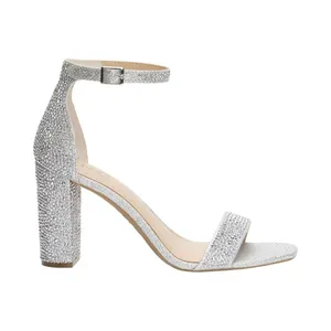 INC International Concepts Two-Piece Sandal Block Heel Silver Crystal Gray 9M thumbnail 8