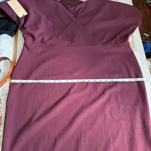 Halogen Cutout Sheath Knee Length Business Casual Dress Size XXL Burgundy thumbnail 8
