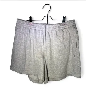 Champion Shorts Womens 2XL Grey Sweats Comfy Gym Logo Stripe Drawstring Terry thumbnail 2